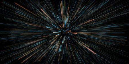 Warp Speed Abstract Background in Space Conceptの写真素材