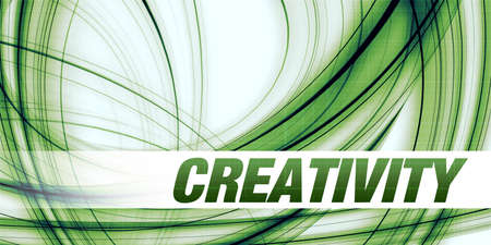 Creativity Concept on Green Abstract Backgroundの写真素材