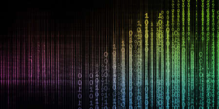 Binary Data Background as a Computer Technology Conceptの写真素材