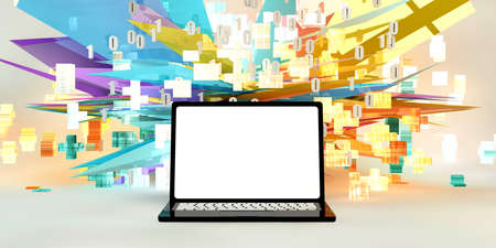 Digital Lifestyle Laptop Notebook Marketing Conceptの写真素材