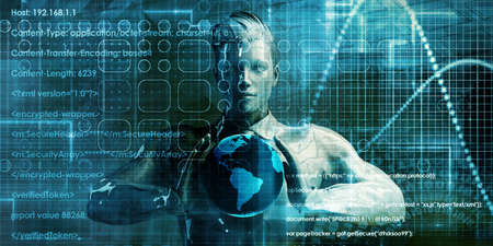 Internet Technology as a Digital Concept Abstract Backgroundの写真素材