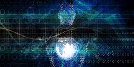 Internet Technology and a Global Network System Artの写真素材