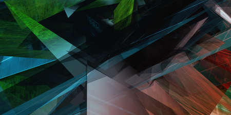 Technology Abstract in Blue and Green Futuristic Artの写真素材