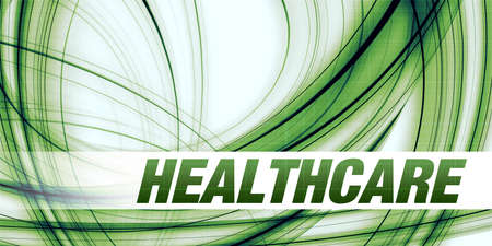 Healthcare Concept on Green Abstract Backgroundの写真素材