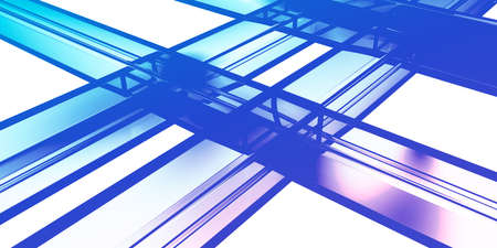 Creative Architecture Abstract Steel and Glass Concept on Whiteの写真素材