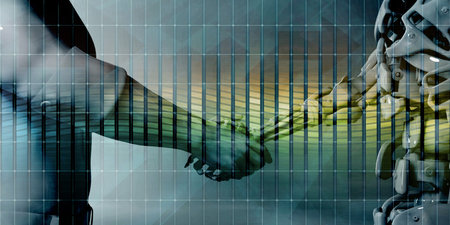 AI Assisting Humans and Helping Research Developmentの写真素材