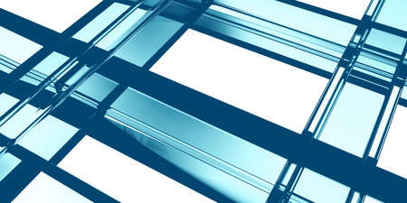 Creative Architecture Abstract Steel and Glass Concept on Whiteの写真素材