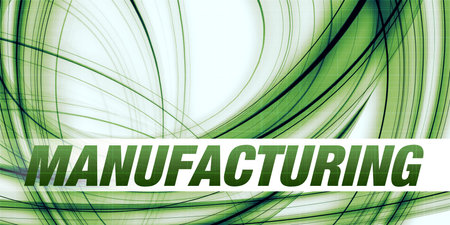 Manufacturing Concept on Green Abstract Backgroundの写真素材