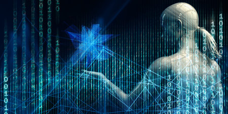 Scientific Research Concept as Futuristic Technology Abstractの写真素材