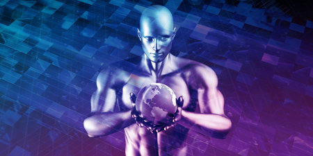 Global Technology Solutions On The Internet Concept Artの写真素材