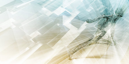 Abstract Technology background in Blue Tones Colorsの写真素材