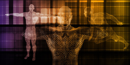 Human Anatomy And Future Medical Science Innovation Backgroundの写真素材