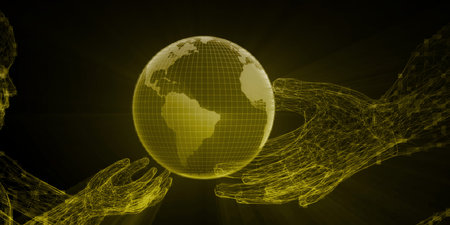 Internet Technology and a Global Network System Artの写真素材