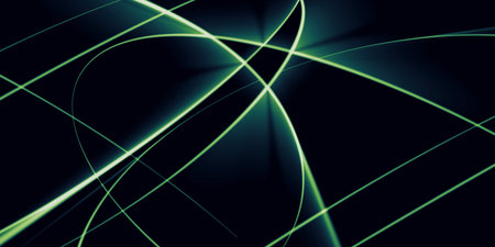 Energy Grid with Moving Electricity or Dataの写真素材