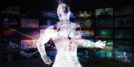 New Technology Concept and Information Multimedia Artの写真素材