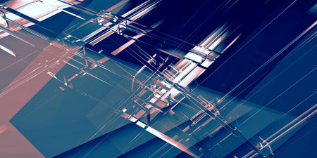 Digital Cybernetic Blue And Pink Abstract Background Wallpaperの写真素材