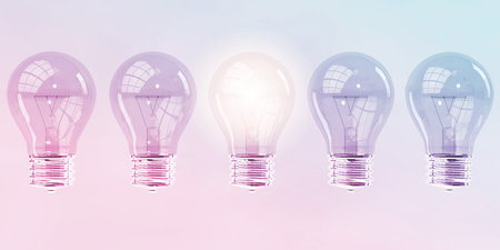 Creative Marketing with Glowing Bulb as a Strategyの写真素材
