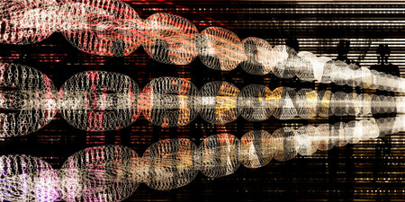 Systems Concept Abstract Background with Dynamic Data Blocksの写真素材