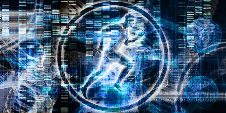 Medical Research Background with Digital Formation Artの写真素材