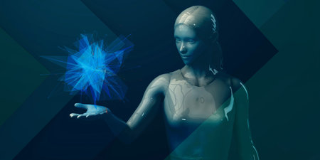Science Research Background with Moving Data Art