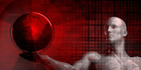 Advanced Security System Monitoring Global Catastrophe Prevention Networkの写真素材