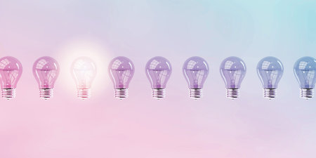 Good or Great Idea Sudden Inspiration Light Bulb Momentの写真素材