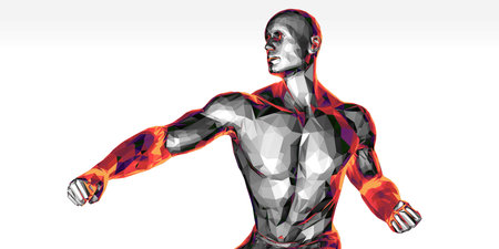 Human Energy Visualization Showing Inner Power Abstract Presentation