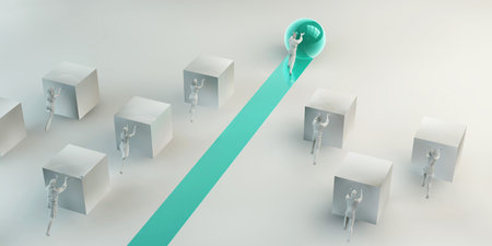 Green Route Efficiently Bypasses Traditional White Cube Business Obstaclesの写真素材