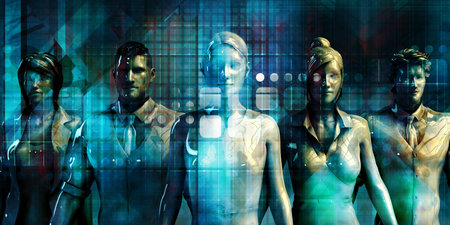 Technology Evolution In Corporate Workforce Empowerment Visualsの写真素材