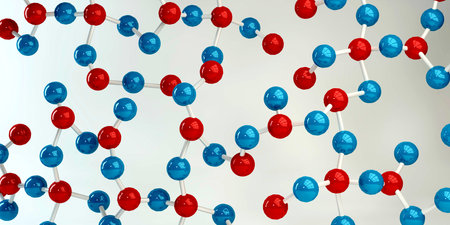 Abstract Molecules Design Background in Blue and Red
