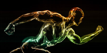 Human Potential Explored Through High-Performance Athlete Pushing Physical Limitsの写真素材