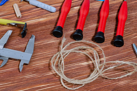 A set of working tools to perform various works at homeの写真素材