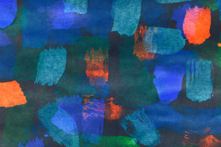 Abstract background with acrylic paint on canvas, grunge background with space for text or image, spots of watercolor paint, colorful bright texture.の写真素材