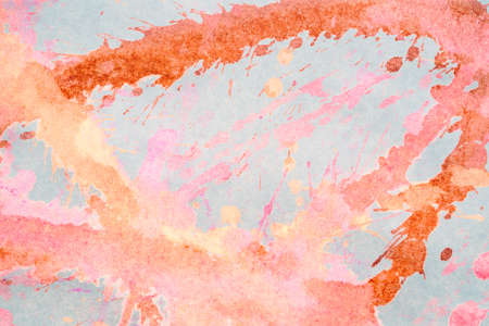 Abstract background with acrylic paint on canvas, grunge background with space for text or image, spots of watercolor paint, colorful bright texture.の写真素材