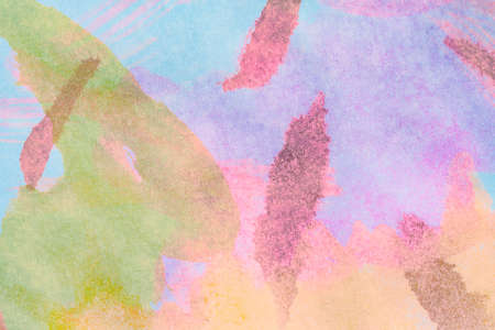 Abstract background with acrylic paint on canvas, grunge background with space for text or image, spots of watercolor paint, colorful bright texture.の写真素材