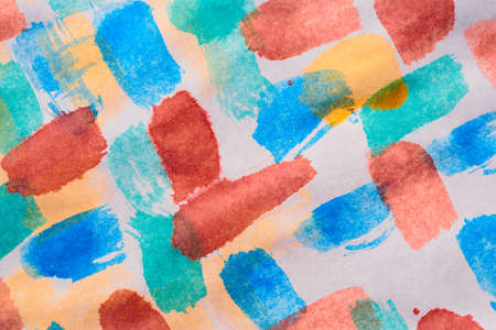 Abstract background with acrylic paint on canvas, grunge background with space for text or image, spots of watercolor paint, colorful bright texture.の写真素材