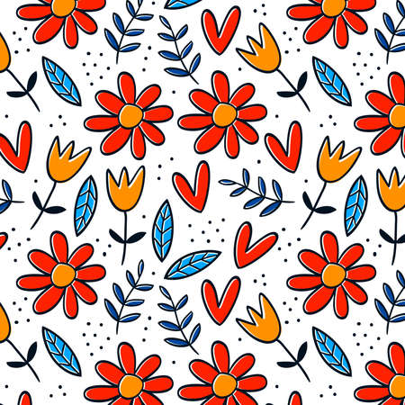 Hand drawn floral backgroundのイラスト素材