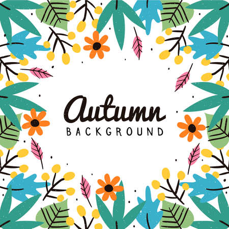 Autumn background with leavesのイラスト素材