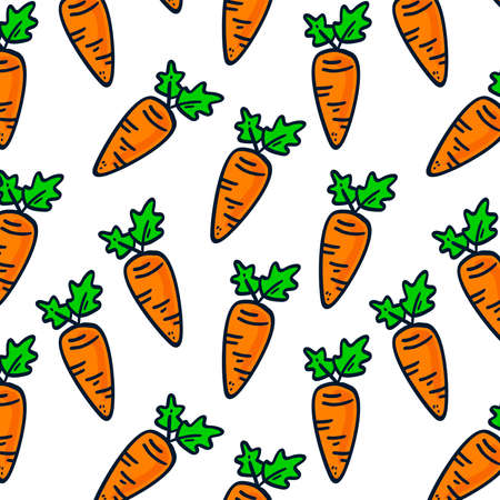 Hand drawn carrot patternのイラスト素材