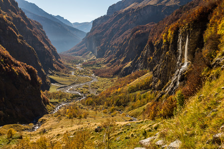 Autumn in the Rhone Alps. Cirque du fer a chevalの写真素材