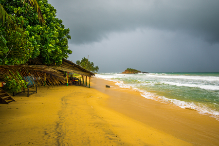 Stormy day on Merissa beach in south Sri Lankaのeditorial素材