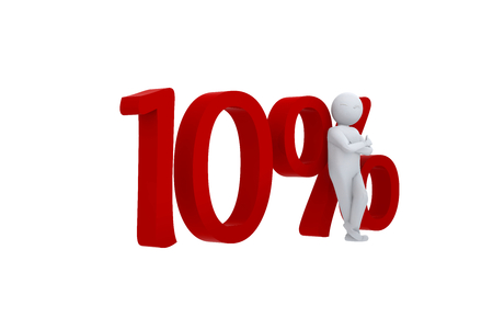 Cool 3d human leaning against 10