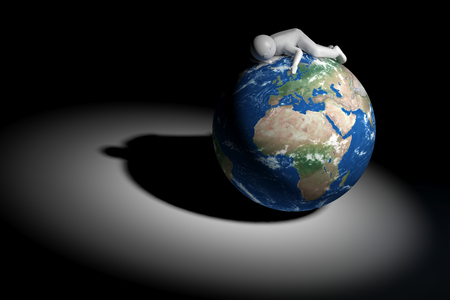 3D human sleeps on Earth - Europe, Africa and Middle East editionの写真素材