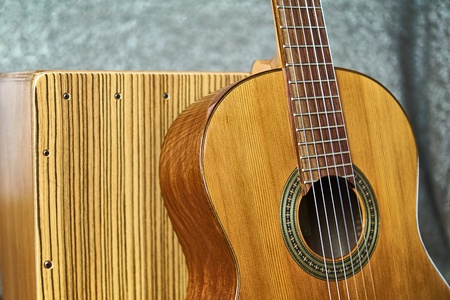 Cajon and guitarの写真素材