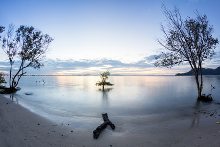 Amazing Sunrise and Sunset by the beach in George Town, Penang Malaysiaの写真素材