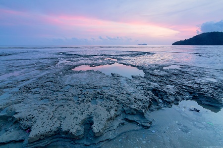 Amazing Mud Sunrise and Sunset in George Town, Penang Malaysiaの写真素材