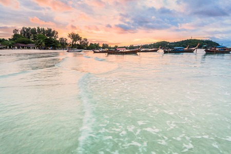 Holiday in Thailand - Beautiful Island of Koh Lipe sunrise and sunset by the beachの写真素材