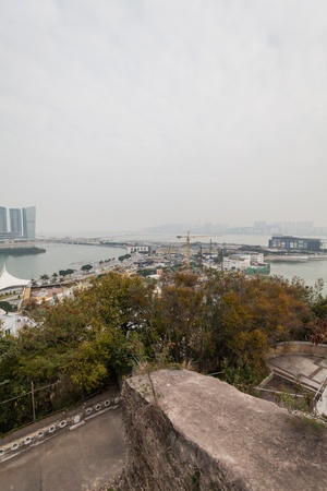 Holiday in Macao - Sunset town view with macau towerのeditorial素材