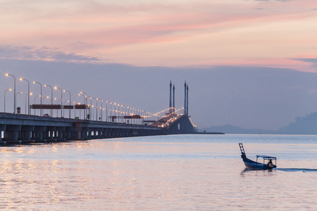 Penang Bridge view, George Town Penang, Malaysiaの写真素材