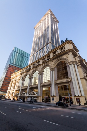 Taipa, Macau - February 2, 2015: Le Royal Arc - Set in an angular modern tower rising from a palatial colonial-style building, this high-end hotel is less than 1 km from both Casino Lisboa and the MGM Macauのeditorial素材